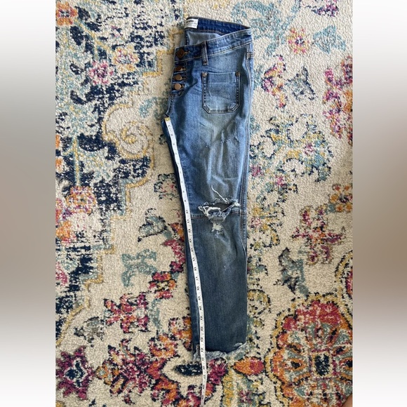 One Teaspoon Super Dupers Slim Leg Cropped Jean Super Low Waist Size 27 - Picture 8 of 9